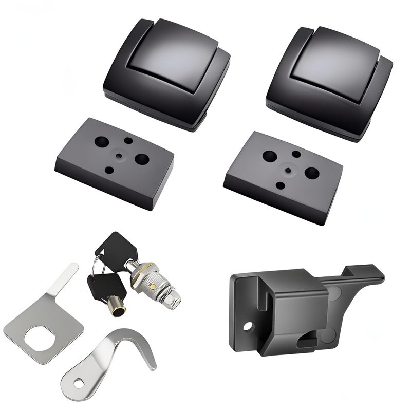 TCMI Tour Pack Trunk Lock Keys Tour Pack Pak Latches with Spacers and Lid Catch Fits for Harley Touring Classic Electra Glide Road Glide Road King CVO 19932013 2012 Black - Image 2