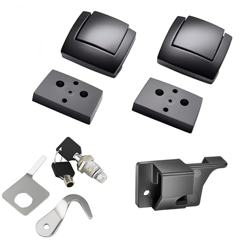 TCMI Tour Pack Trunk Lock Keys Tour Pack Pak Latches with Spacers and Lid Catch Fits for Harley Touring Classic Electra Glide Road Glide Road King CVO 19932013 2012 Black - Image 1