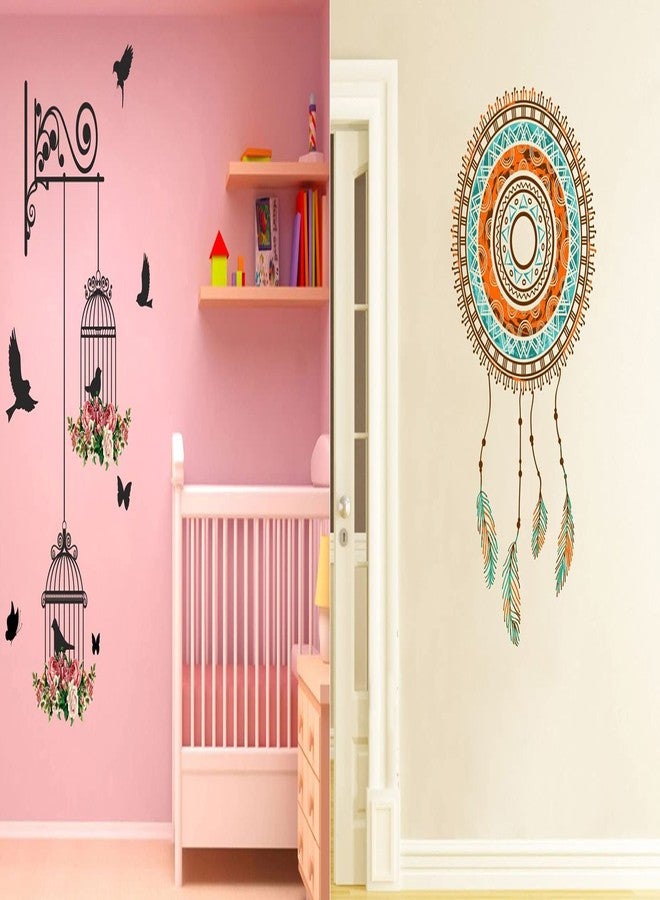 Walltech Set of 2 Wall Sticker Branches and Cages and Hand Drawn Dreamcatcher Wall Sticker - Image 1