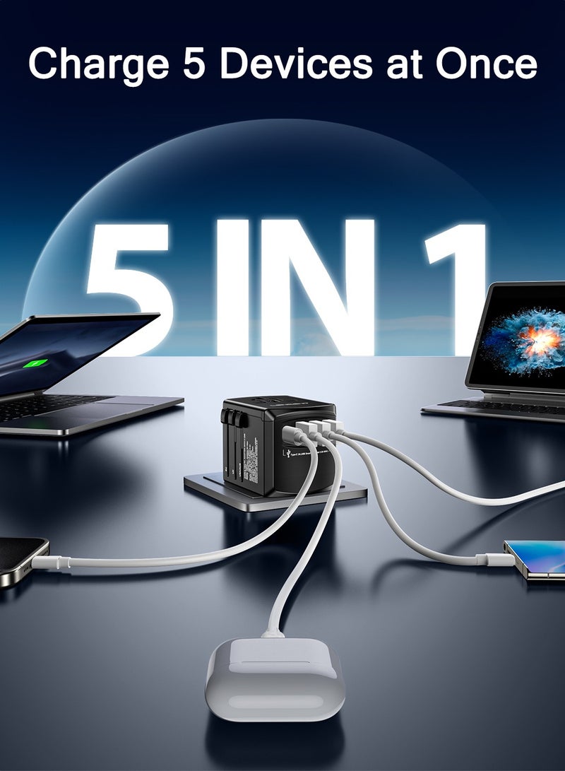 Lencent Universal Travel Adapter,International Charger with 3 USB Ports and Type-C PD Fast Charging Adaptor for iPhone,Samsung, Tablet,Gopro for Over 200 Countries Type A/C/G/ I (USA,UK,EU AUS) - Image 4