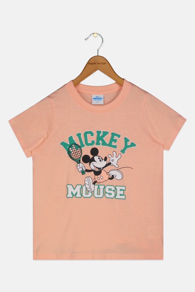 Disney Mickey And Friends Kids Boy Crew Neck Short Sleeve Graphic Print T-Shirt, Peach - Image 2