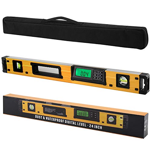 2PM TOOLS 24-Inch Digital Torpedo Level and Protractor | Neodymium Magnets | Bright LCD Display | IP54 Dust/Water Resistant smart level with Carrying Bag - Image 1