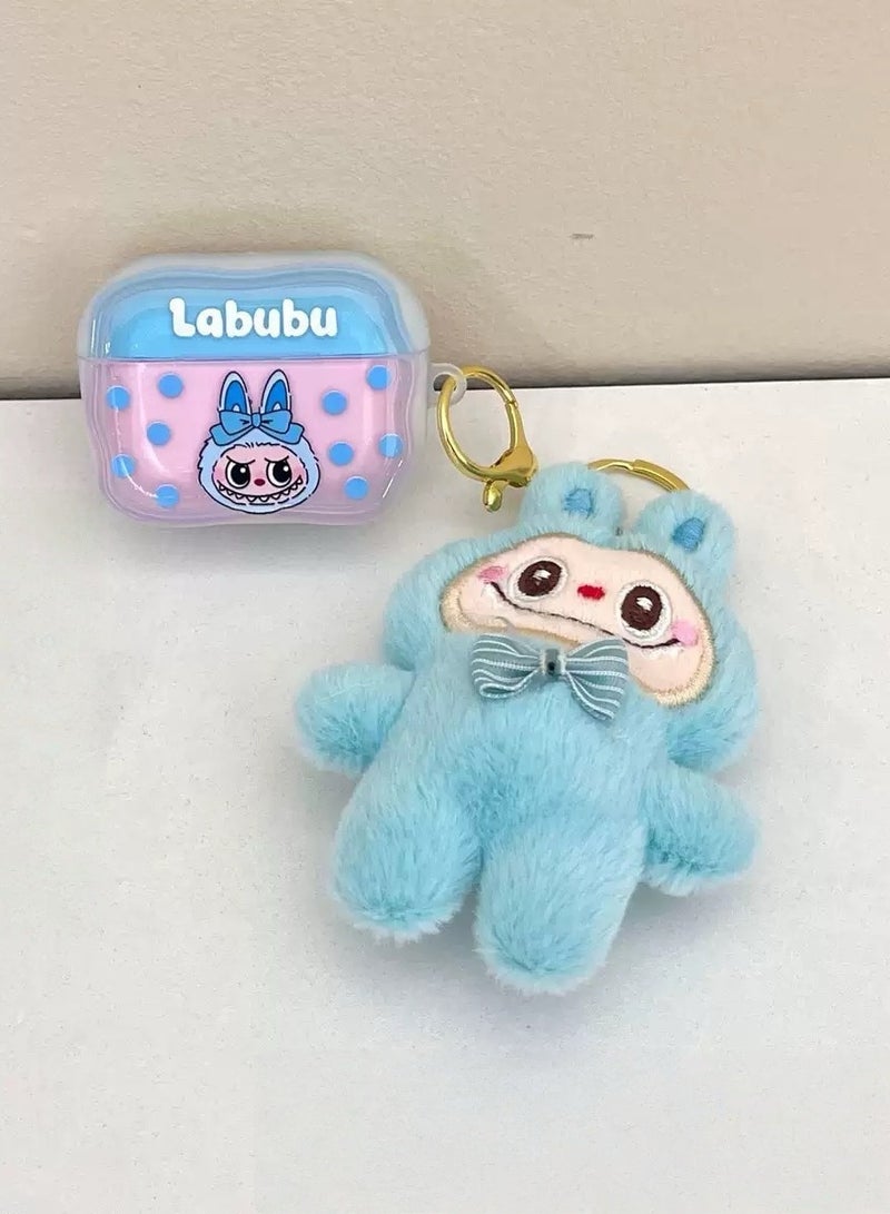 2-piece，Creative cartoon ragbub headphone case cover suitable for airpodsPro/Pro2 headphone protective case，headphone case + doll