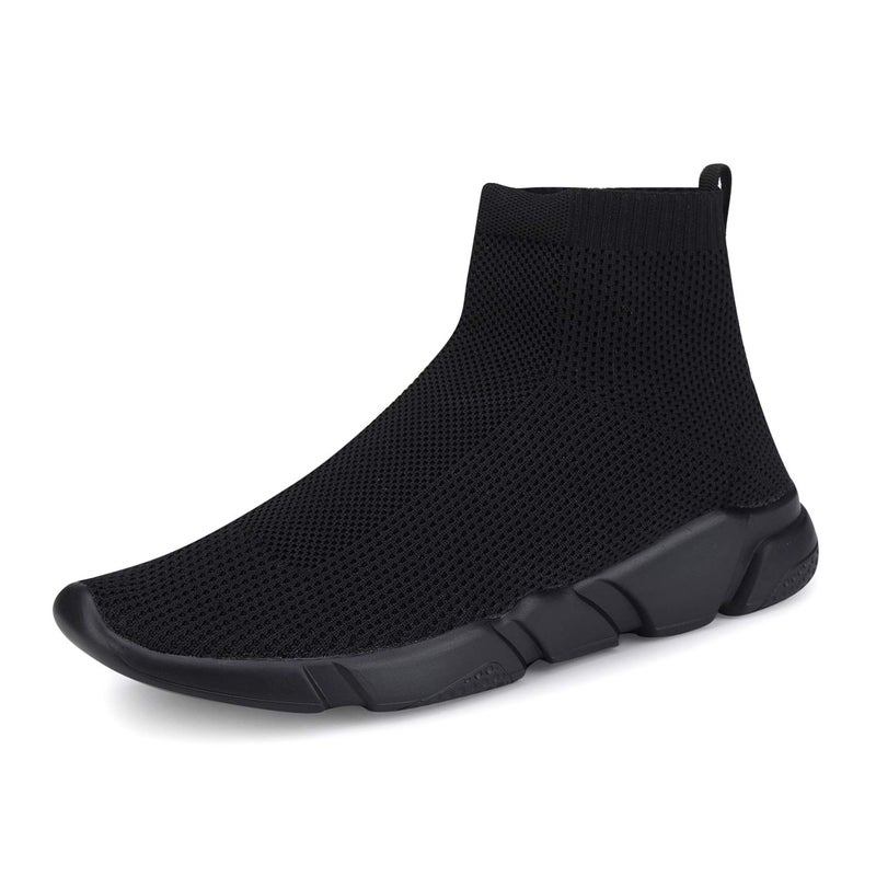 Men's Socks Sneakers Slip On Lightweight Breathable Comfortable Fashion Walking Shoes All Black Size 8.5