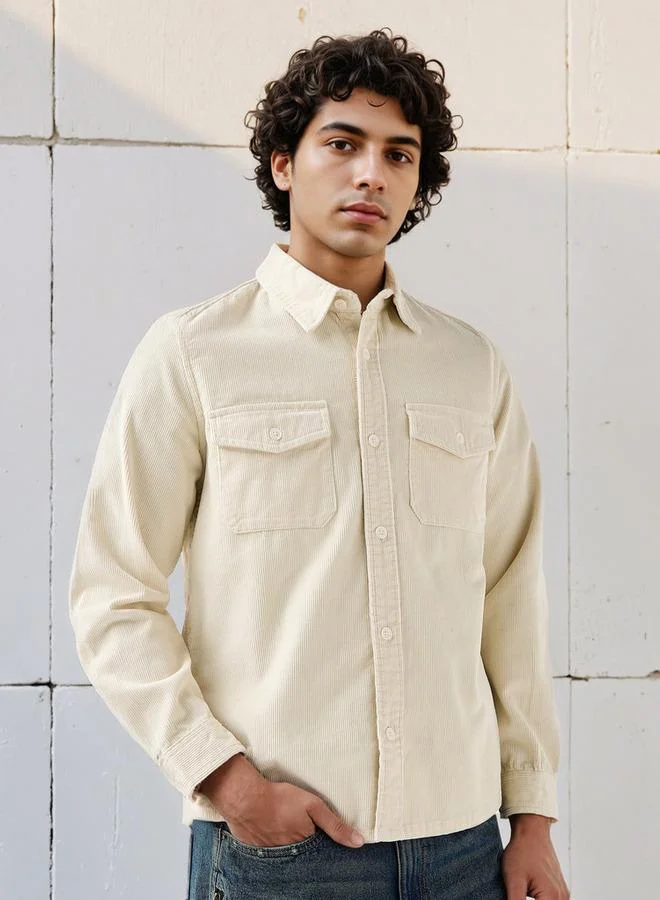 لي كوبر قميص لي كوبر رجالي بأكمام طويلة وملمس نسيج بقصة مريحة