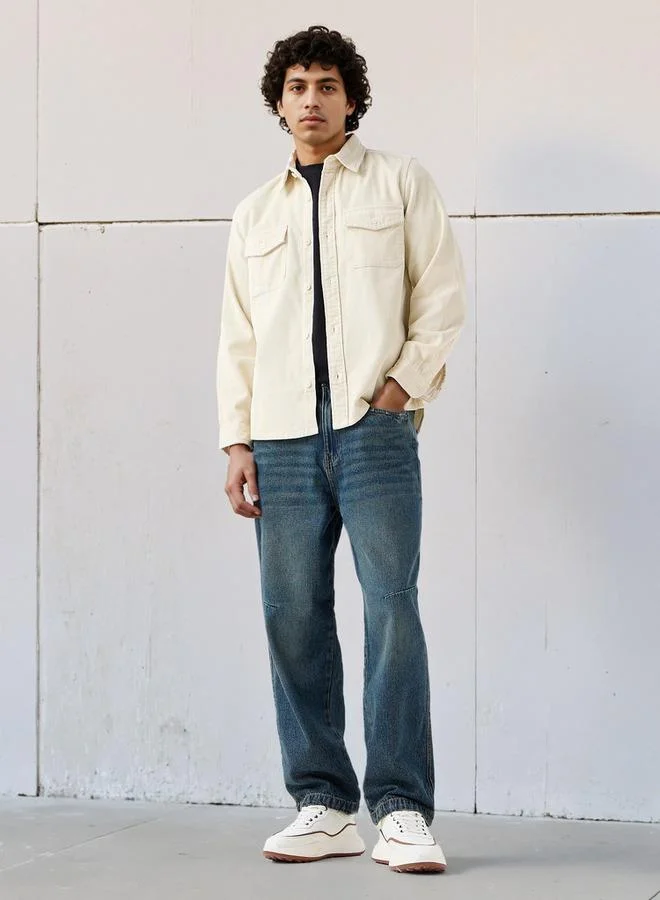 لي كوبر قميص لي كوبر رجالي بأكمام طويلة وملمس نسيج بقصة مريحة