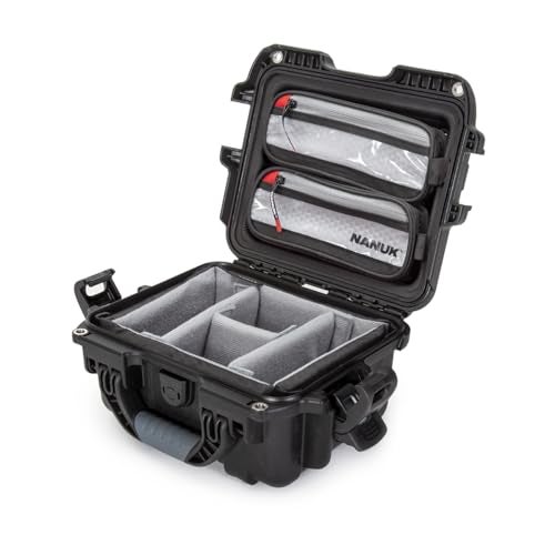 NANUK 905 Pro Waterproof Hard Case with 2Pocket Lid Organizer and Padded Divider Black - Image 1