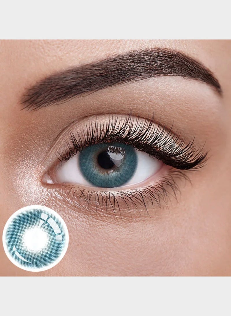 Unibling Steel Velvet Yearly Colored Unisex Cosmetic Contact Lenses, Enlargement Collection, Dark Blue Lenses - Image 1