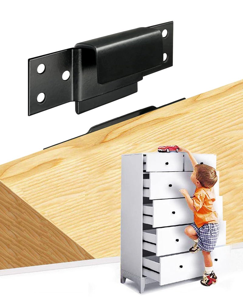 Montane Furniture Wall Anchor Furniture Anchors for Baby Proofing 6 Sets Anti Tip Heavy Duty Bracket Mount for Dresser Bookshelf Cabinet Safety, Keep Baby Child Pet Safety - Image 1