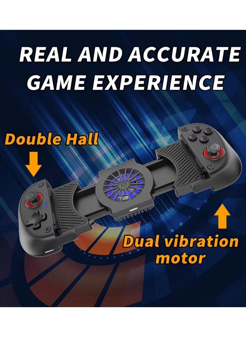 MingPin X3 Wireless Telescopic Game Controller with Cooling Fan – Hall Joystick & Trigger, Dual Vibration, Bluetooth 5.2, Compatible with PC, Switch, Android, iOS  - Image 4