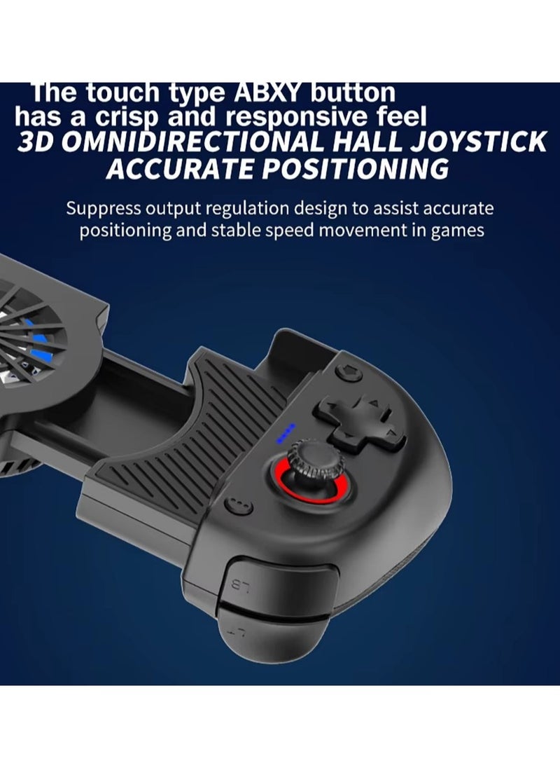 MingPin X3 Wireless Telescopic Game Controller with Cooling Fan – Hall Joystick & Trigger, Dual Vibration, Bluetooth 5.2, Compatible with PC, Switch, Android, iOS  - Image 5