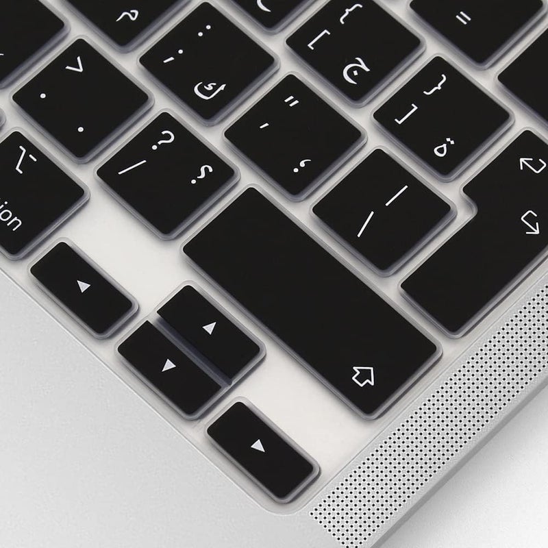 ProElife Ultra Thin Arabic Keyboard Cover Skin for MacBook Pro 13 inch 2020 (Model A2338 M1 Chip and A2251/A2289) and MacBook Pro 16 Inch 2019 (Model A2141) EU/UK Version (Black) - Image 3