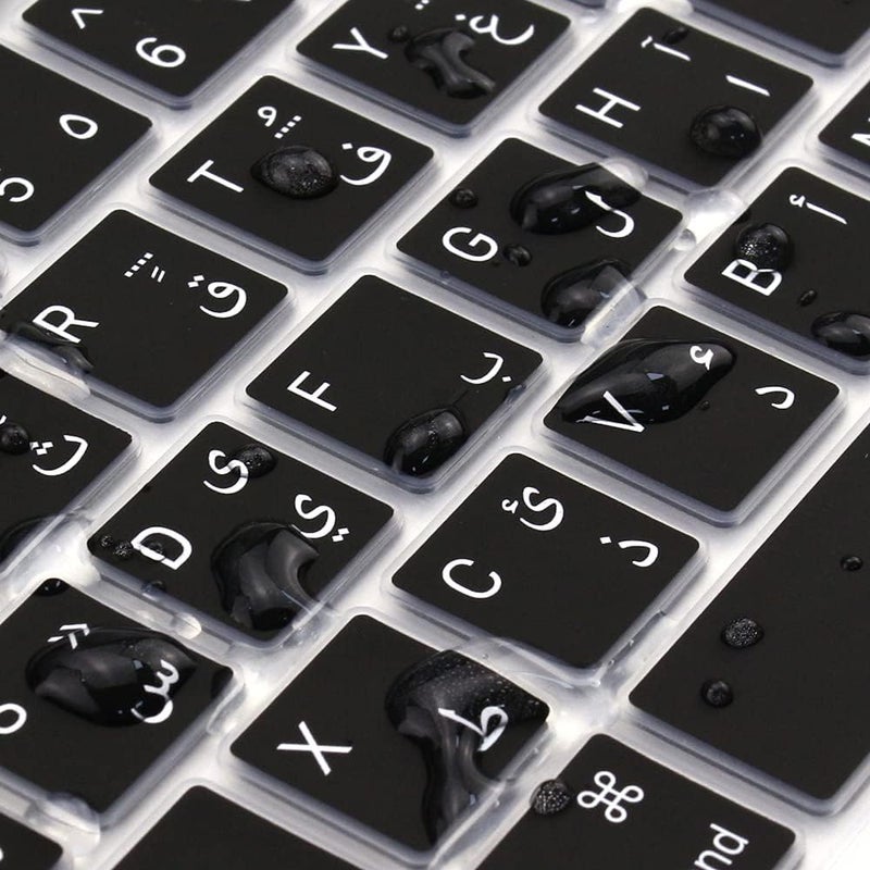 ProElife Ultra Thin Arabic Keyboard Cover Skin for MacBook Pro 13 inch 2020 (Model A2338 M1 Chip and A2251/A2289) and MacBook Pro 16 Inch 2019 (Model A2141) EU/UK Version (Black) - Image 5