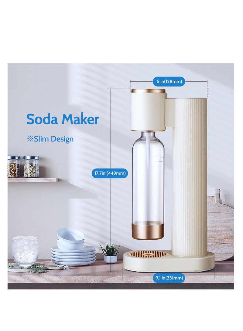 SOLARAE Sparkling Water Maker, Soda Maker Machine for Home, Carbonates All Kinds Of Beverages, with 1l Bpa Carbonating Bottle, Compatible With Any Screw-In 60l Co2 Exchange Carbonator (Not Included) White - Image 4