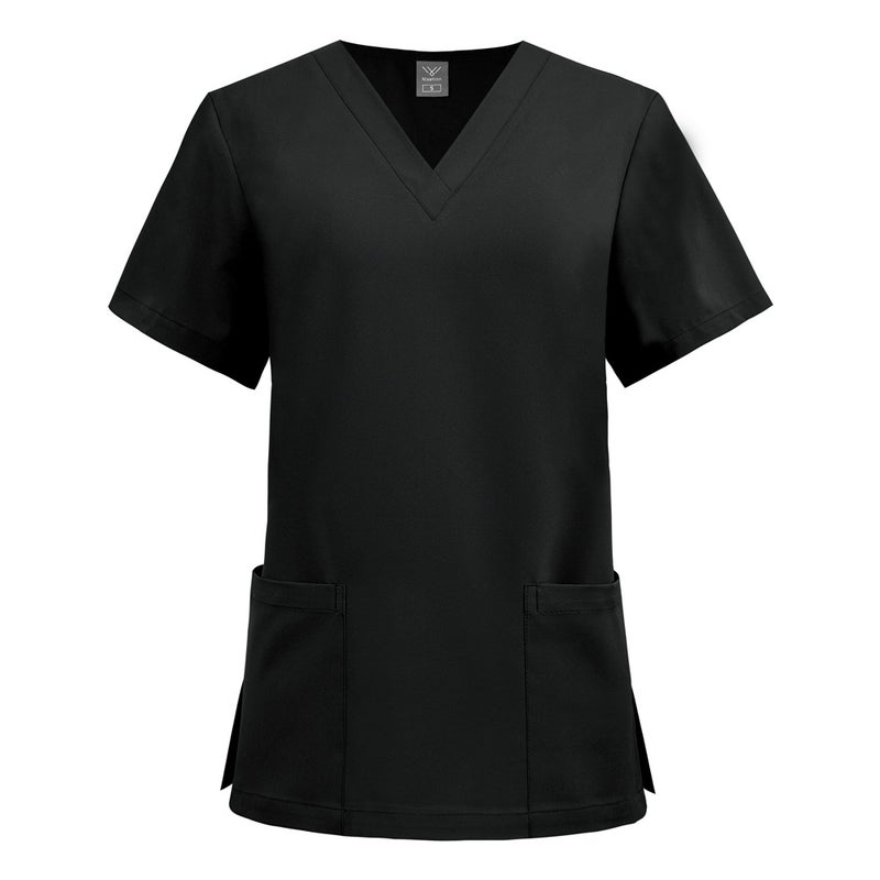 New Stretch Single Top Wash Clothes Men'S And Women'S V-Neck Pocket Short Sleeve Thin Nurse Clothes Multicolor Plus Size - Image 5