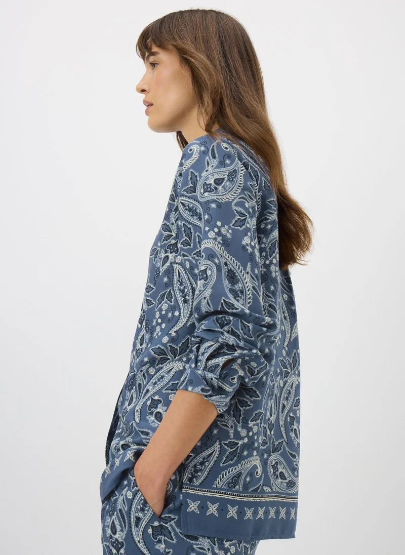 ماتلان قميص بنقش بيزلي أزرق منسق