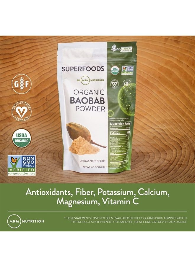 MRM Nutrition Organic Baobab Powder | Superfoods | Digestive Health | Antioxidant | 40 Servings - Image 3
