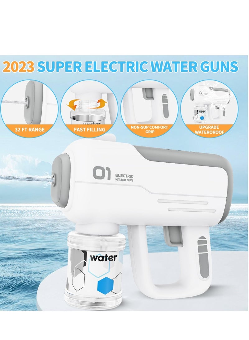 Excefore Electric Water Gun Toy - Shoots Up to 40 Feet, for Kids & Adults, Ideal for Summer Pool Parties & Beach Games (White) - Image 4