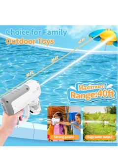 Excefore Electric Water Gun Toy - Shoots Up to 40 Feet, for Kids & Adults, Ideal for Summer Pool Parties & Beach Games (White)  - Image 5