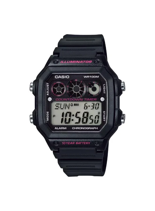 كاسيو Men's Resin Digital Watch AE-1300WH-1A2VDF - 42.1 mm