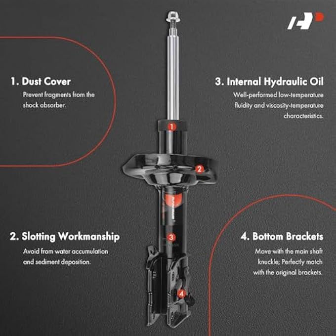 أ-بريميوم بديل ممتص الصدمات لسيارة سوبارو ليجاسي 2015-2017، 25 لترًا و36 لترًا، أمامي ويمين، مجموعة من قطعتين - Image 4
