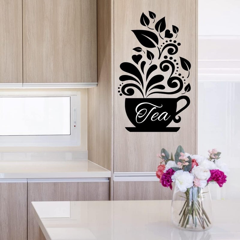 Wall4Stickers ملصق حائط المطبخ فن الحائط أكواب الشاي المحبوبة ملصق حائط الشاي ملصق فينيل القهوة ديكور المطعم أو الحانة - Image 4