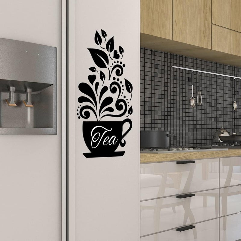 Wall4Stickers ملصق حائط المطبخ فن الحائط أكواب الشاي المحبوبة ملصق حائط الشاي ملصق فينيل القهوة ديكور المطعم أو الحانة - Image 5
