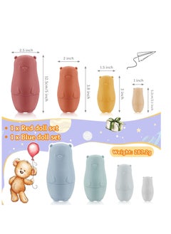 Y&D 8 Pieces Russian Nesting Dolls Silicone Matryoshka Doll Educational Stacking for Toddlers Vivid Food Grade Baby Teether Kids (Bear)  - Image 2