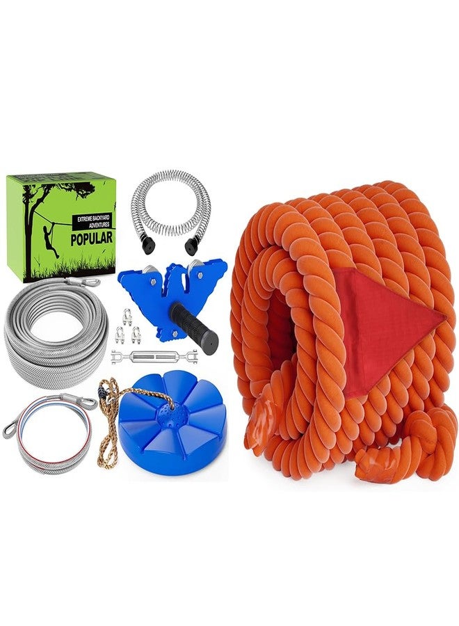 X XBEN Zip line Kits for Backyard 98FT, Zip Lines for Kid and Adult - Image 1
