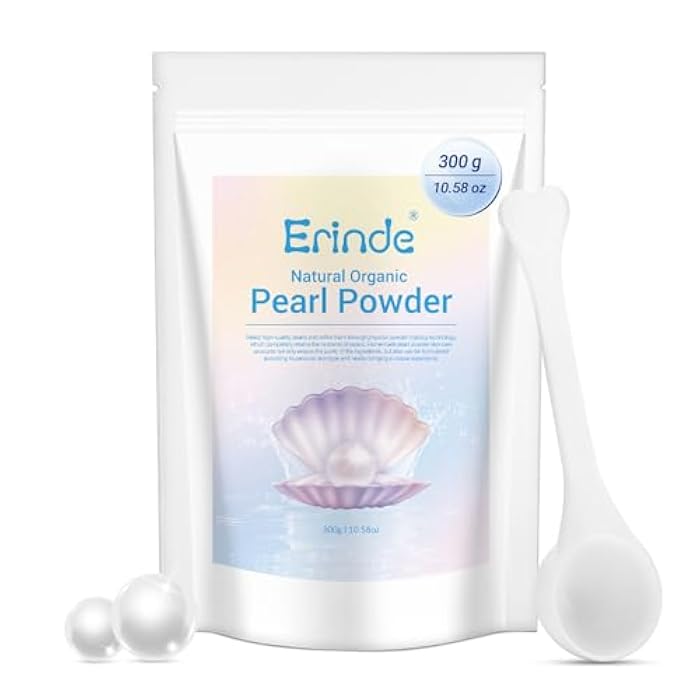 Erinde Freshwater Pearl Powder Organic, 10.58 OZ / 300g Natural DIY Skincare Pearl Powder for Face Mask, Cream & Lotion, Cosmetic Grade, Deep Cleansing, Anti-Aging Antioxidant Facial Mask - Image 1