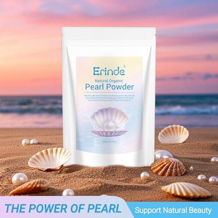 Erinde Freshwater Pearl Powder Organic, 10.58 OZ / 300g Natural DIY Skincare Pearl Powder for Face Mask, Cream & Lotion, Cosmetic Grade, Deep Cleansing, Anti-Aging Antioxidant Facial Mask - Image 3