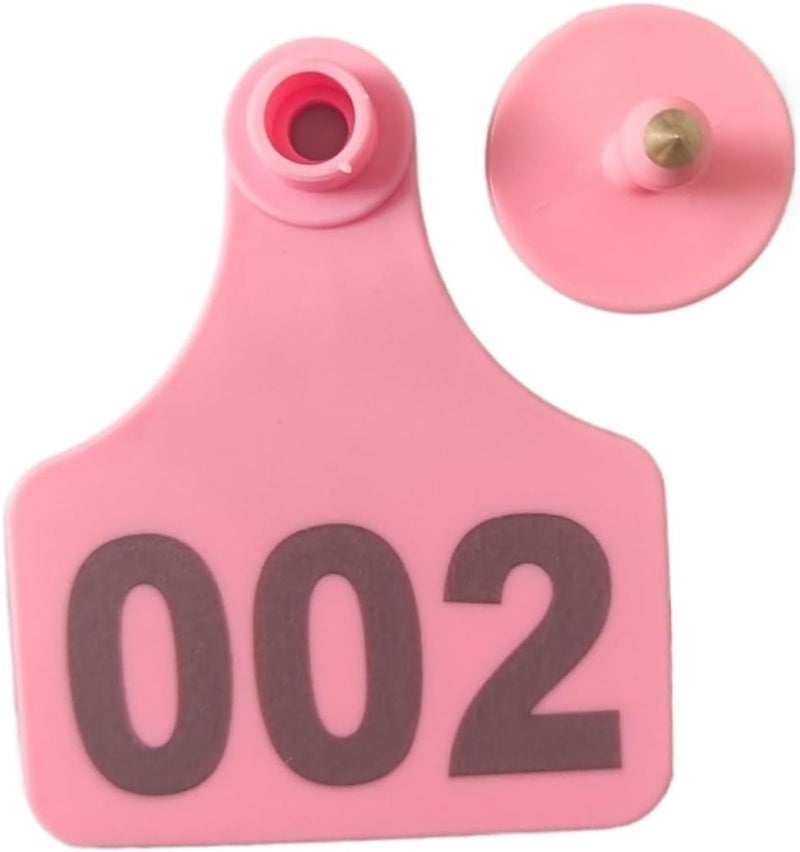 100pcs Cattle Ear Tags Breeding Equipment Printing Pet Products Farm Animal Supplies(Pink) - Image 1