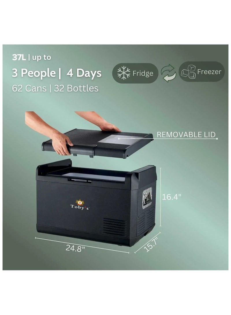 Toby's TR-37 Smart Dual Compartment Fridge And Freezer, Up to -18 Celsius, Versatile Cooler For Outdoor Adventure, 15600mAh Battery Capacity, Up To 12h Battery Life - Image 3