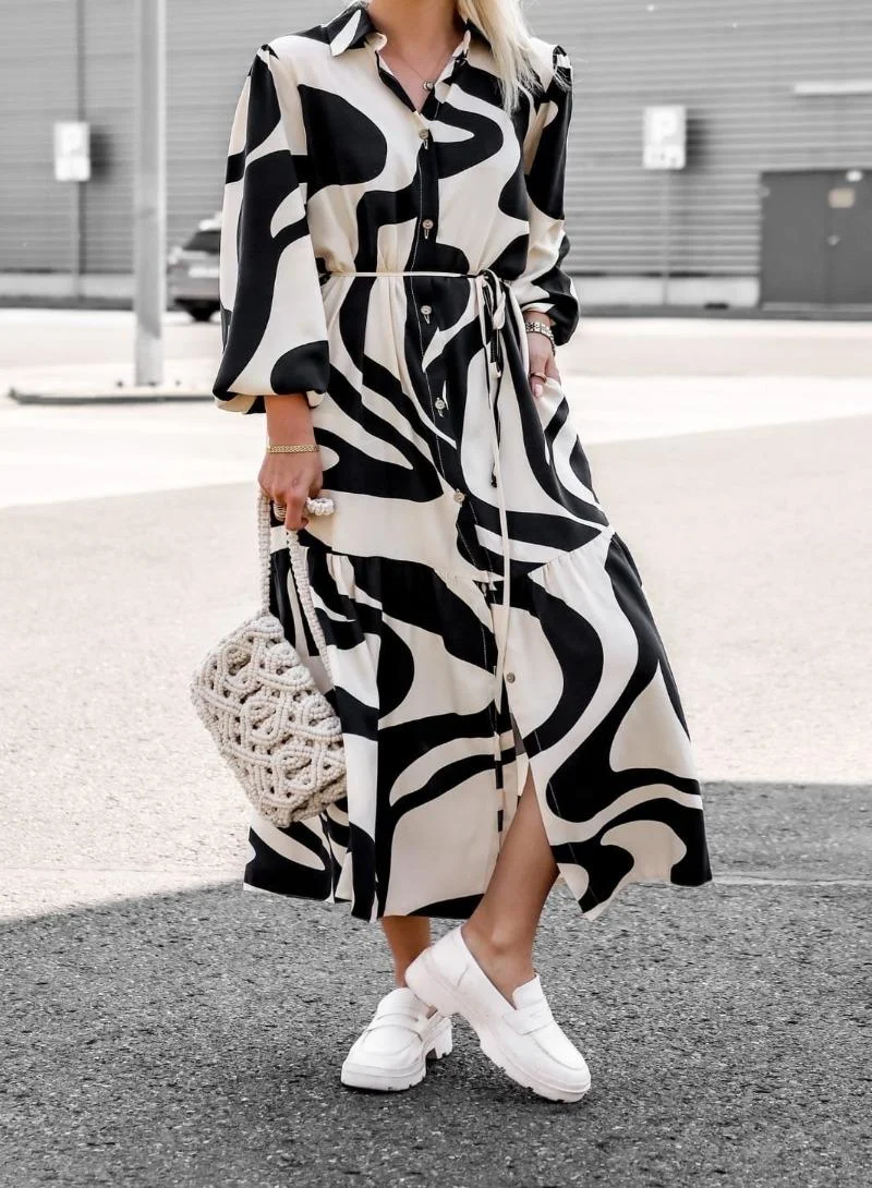 YUNIQEE Abstract Print Dress
