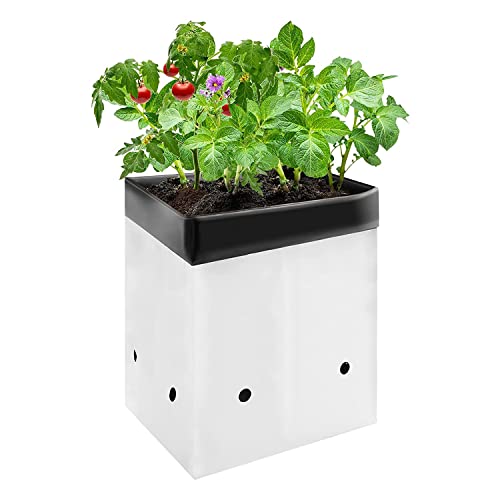 VIVOSUN 50Pack 5 Gallon Grow Bags for Plants BlackandWhite Thick Plastic Bags for Potting Seedlings and Rooting - Image 1