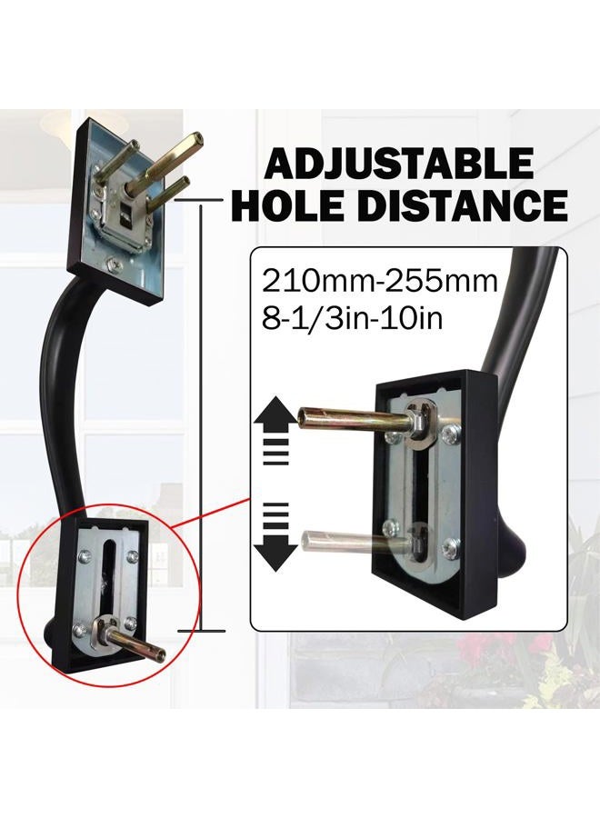 HISAFE Black Handleset Keyed and Dummy Handle for Front Entry Exterior Door Single Cylinder Deadbolt Square Lever Knob Handle Featuring Keyed-Alike Cylinders (11.2“ Long Handle for Double Door) - Image 3