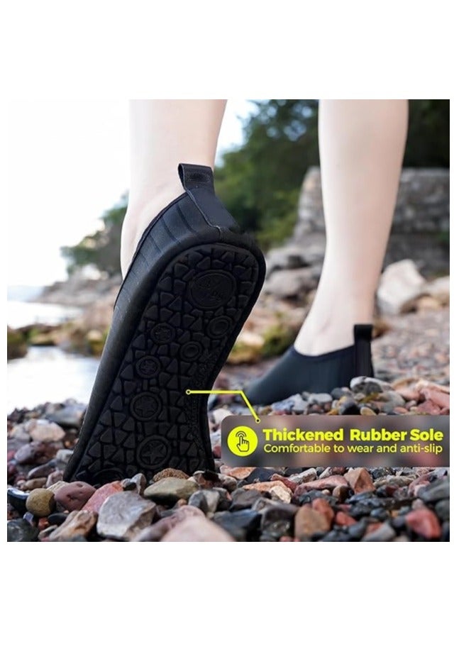 GUDOO Water Shoes for Women Men Kids Barefoot Quick-Dry Aqua Water Socks Slip-on Swim Beach Shoes for Snorkeling Surfing Kayaking Beach Walking Yoga 44-45 - Image 2