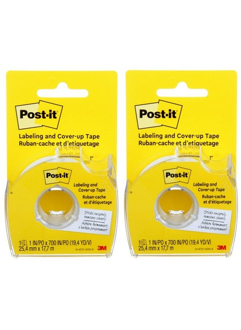 Post-it : Removable Cover-Up Tape, Non-Refillable, 1" x 700" roll -:- Sold as 2 Packs of - 1 - / - Total of 2 Each