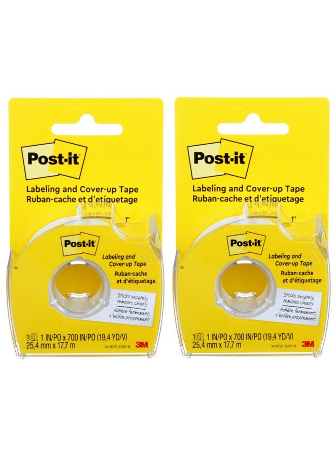 Post-it - Post-it : Removable Cover-Up Tape, Non-Refillable, 1" x 700" roll -:- Sold as 2 Packs of - 1 - / - Total of 2 Each - Image 1