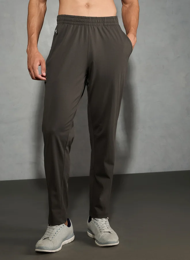 Technosport Technosport Men Olive Solid Relaxed Fit Track Pants