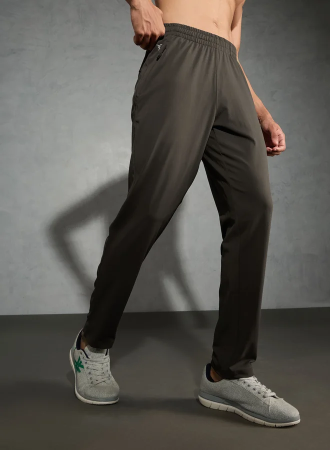 Technosport Technosport Men Olive Solid Relaxed Fit Track Pants