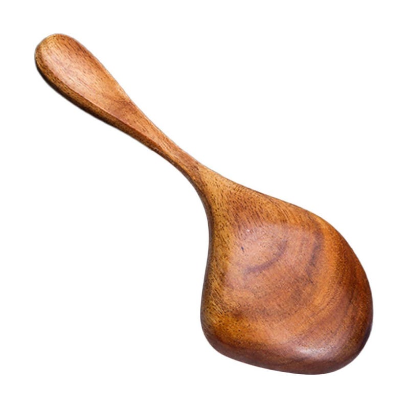 Long Handle Wooden Soup Spoon with Pouring Spout for Kitchen Serving - Image 2