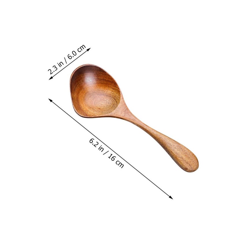 Long Handle Wooden Soup Spoon with Pouring Spout for Kitchen Serving - Image 3