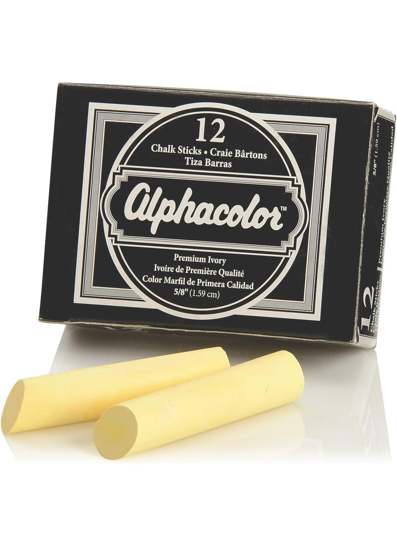 Quartet Quartet Alpha Chalk 58 Diameter Golden Ivory 12 Sticks per Pack 333005  - Image 3