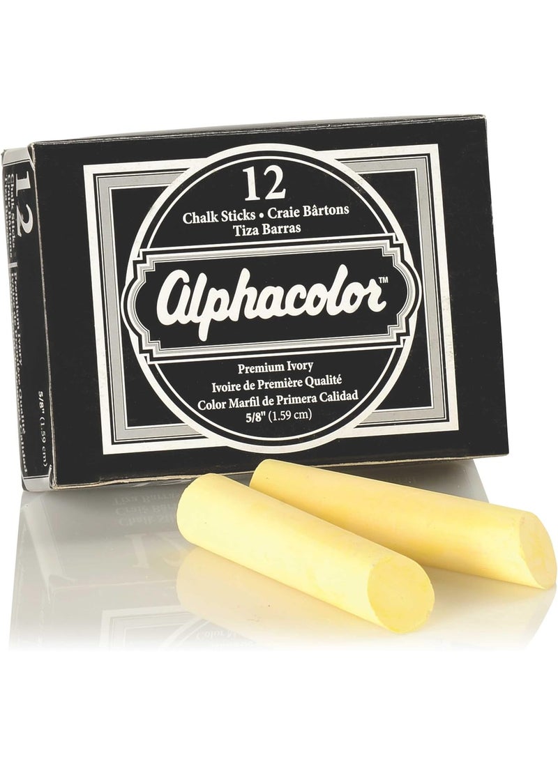Quartet Quartet Alpha Chalk 58 Diameter Golden Ivory 12 Sticks per Pack 333005  - Image 2