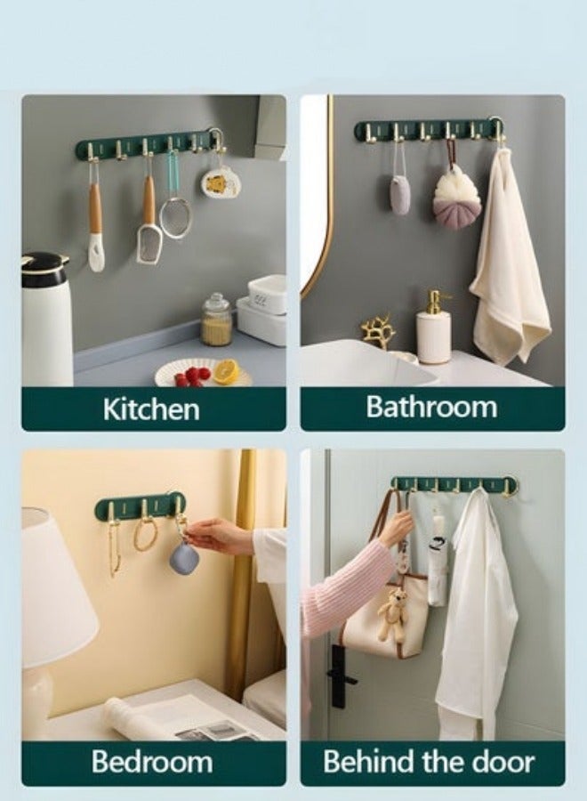 MIXDE Coat Rack Wall Mount with 6 Hooks, Wall Hook, Wall Mounted Modern Coat Rack for Living Room Entrance, Bedroom, Bathroom - Image 4