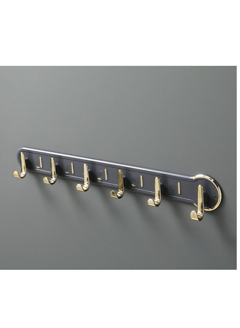 MIXDE Coat Rack Wall Mount with 6 Hooks, Wall Hook, Wall Mounted Modern Coat Rack for Living Room Entrance, Bedroom, Bathroom - Image 5