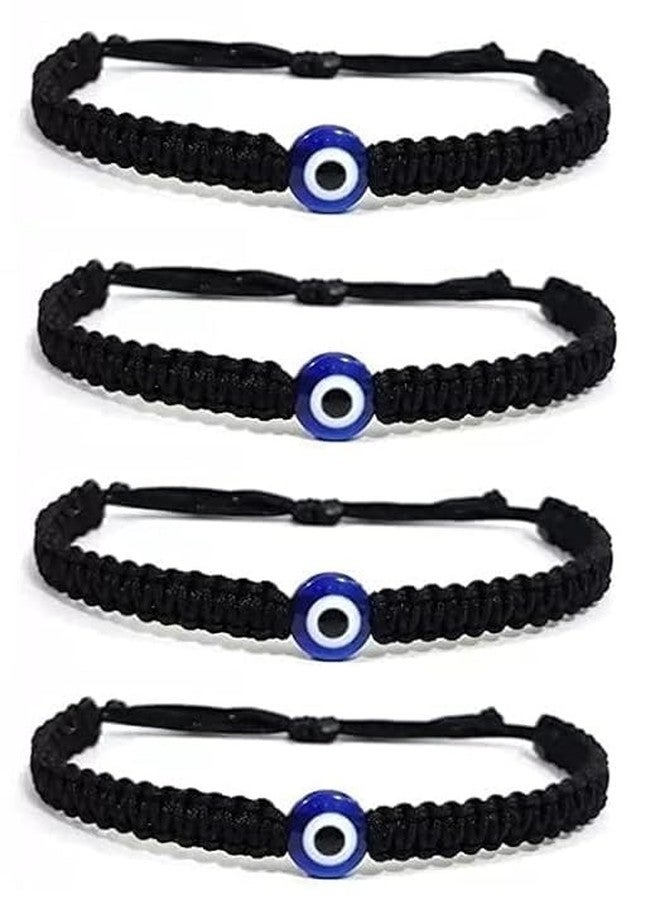 RAGHAV Adjustable Black Thread Evil Eye Nazar Battu Bracelets for Men Women Couple Bracelet (Pack of 4) - Image 1