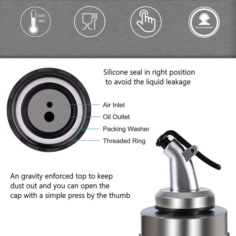 Craftlayout موزع زيت بلاستيكي كرافتلاوت 1 لتر | عبوة من 2 | شفاف، مقاوم للتسرب، حاوية زيت خالية من BPA للزيوت والطعام | ملحق مطبخ متين للتوزيع والتخزين 1000 مل | موزع زيت - Image 5