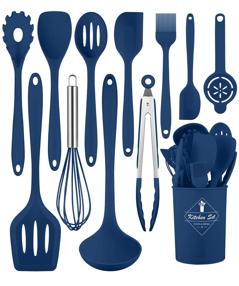 Kitchen Utensils Set12 Pieces Silicone Cooking Utensils Set Dishwasher Safe 392F Heat Resistant Spatula SetKitchen Utensil Set for Nonstick CookwareBest Kitchen Tools with Holder